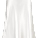 2026 Women's Satin Midi Skirt Elastic High Waisted A Line Spring Summer Flowy Silk Long Skirts for Women