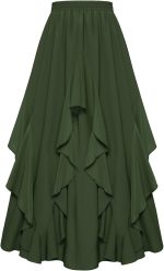 Long Skirts for Women 2026 Ruffled Chiffon Flowy Renaissance Maxi Skirt