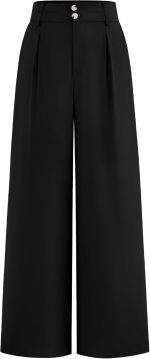 Women Wide Leg Dress Pants 2026 High Waisted Button Pleated Business Casual Trousers Office Work Pants