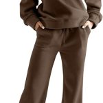 Women's Airport Outfit 1/4 Zip Pullover Hoodies and Pants 2 Piece Tracksuits Set