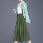 Womens Skirt Leopard Print Midi Long Shirring Pleated Skirts High Waisted A Line Skirts - Image 2