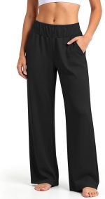 Women's Wide Leg Sweatpants High Waist Soft Athletic Pants, Lightweight Workout Lounge Pants for Yoga Gym Running - Image 2