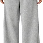 Women's Fleece Wide Leg Sweatpants Baggy Straight Leg Sweat Pants with Pockets