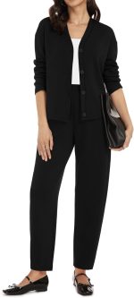 Women's 2 Piece Casual Outfits Travel Button Down Long Sleeve Cardigan Barrel Pants Set Loungewear