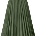 Womens Skirt Leopard Print Midi Long Shirring Pleated Skirts High Waisted A Line Skirts