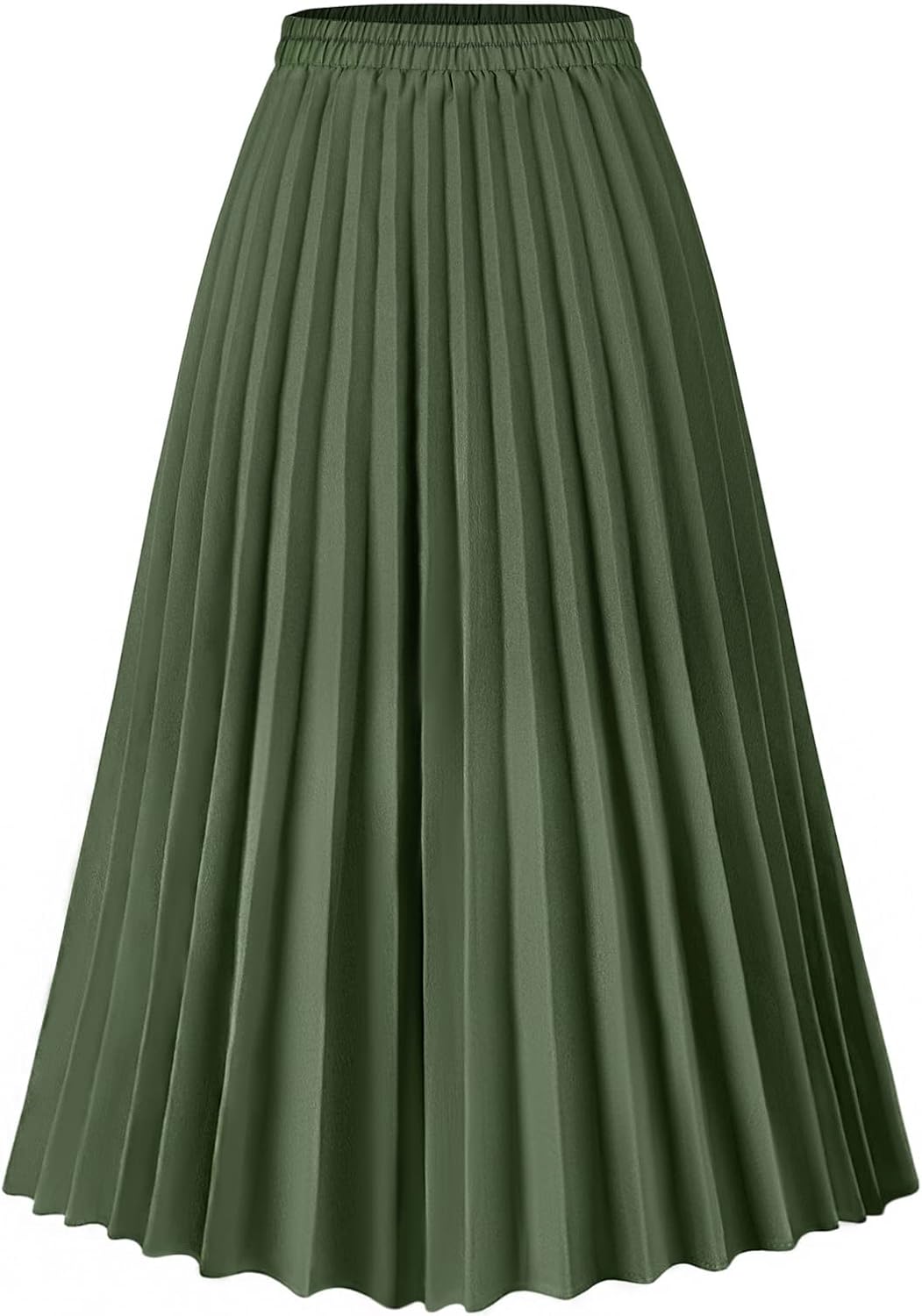 61b6tZ8mHvL._AC_SL1500_.jpg Womens Skirt Leopard Print Midi Long Shirring Pleated Skirts High Waisted A Line Skirts - Image 1
