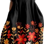 Plus Size Boho Dresses for Women 2026 Boho Floral Cotton Maxi Dresses A Line Short Sleeve Flowy Dress with Pockets