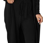 3 Piece Lounge Sets for Women Airport Travel Vacation Outfits 2026 Cardigan Matching Sleeveless Top Jogger Pants