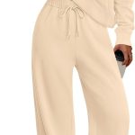 Women's 2 Piece Outfits Spring Sweatsuits Oversized Hoodies Wide Leg Sweatpants Tracksuits Lounge Matching Sets