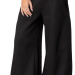 Womens Fleece Lined Sweatpants Wide Leg Baggy Thermal Lounge Pants Raw Hem Elastic Waist Oversized Sweat Pants