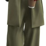 Women Suits 2 Piece Set Business Casual Dressy Oversized Blazer Jacket and Wide Leg Dress Pantsuits Formal Outfits