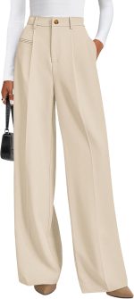 Womens Wide Leg Dress Pants 2026 Business Casual Flowy Work Pants High Waisted Slacks Trousers