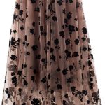 Skirts for Women Midi Long Length Dressy Casual Trendy Summer Tulle A-Line Floral High Waist Skirt