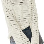 Womens Summer Sweaters 2026 Lightweight Casual Long Sleeve Crochet Tops Hollow Out Knit Pullover Clothing