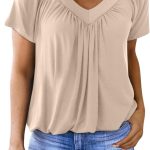 Women's Casual Summer T Shirts Short Sleeve V Neck Tops Tshirts