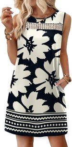 Summer Dresses for Women 2026 Beach Vacation Spring Fashion Clothing Lace Mini Tank Dress with Pockets