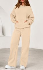 Women's 2 Piece Outfits Spring Sweatsuits Oversized Hoodies Wide Leg Sweatpants Tracksuits Lounge Matching Sets - Image 2