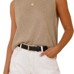 Sleeveless Sweater Tops for Women 2026 Crew Neck Lightweight Casual Loose Tank Summer Outfits Fashion Clothing