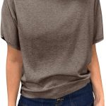 Women's Short Sleeve Crew Neck Knit Pullover Sweater