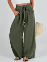 Wide Leg Pants for Women Summer High Waist Flowy Loose Casual Lounge Trousers Beach Travel Vacation Clothes - Image 2