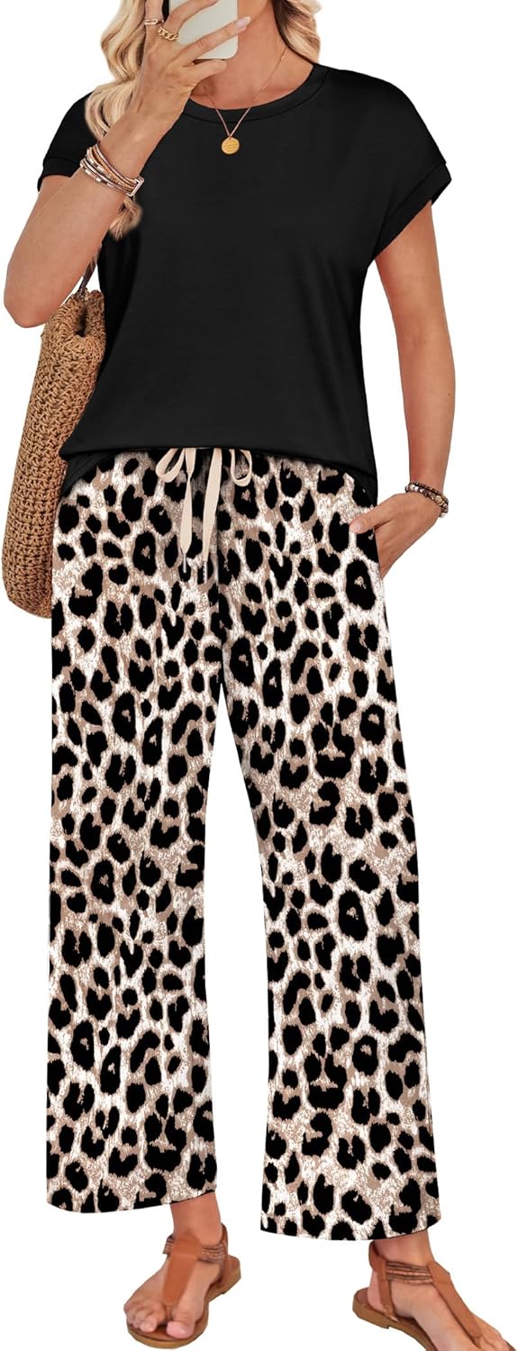 71w9FvMrfNL._AC_SL1500_.jpg Two Piece Sets for Women Summer Spring Outfits Lounge Sets Beach Vacation Clothes Airport Travel Matching Clothing - Image 1