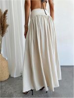 Women's Pleated Flowy Long Skirts High Waist Maxi Skirt with Pocket - Image 2