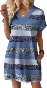 Summer Dresses for Women Casual Tshirt Dress Midi Dresses Fashion Beach Vacation Clothes - Image 2