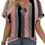 Womens Summer Tops Short Dolman Sleeve Shirts 2026 Fashion V Neck Outfits Clothes